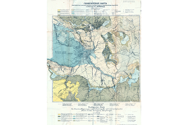 Карта четвертичных отложений и палеогеографии Ленинградской области (фрагмент)