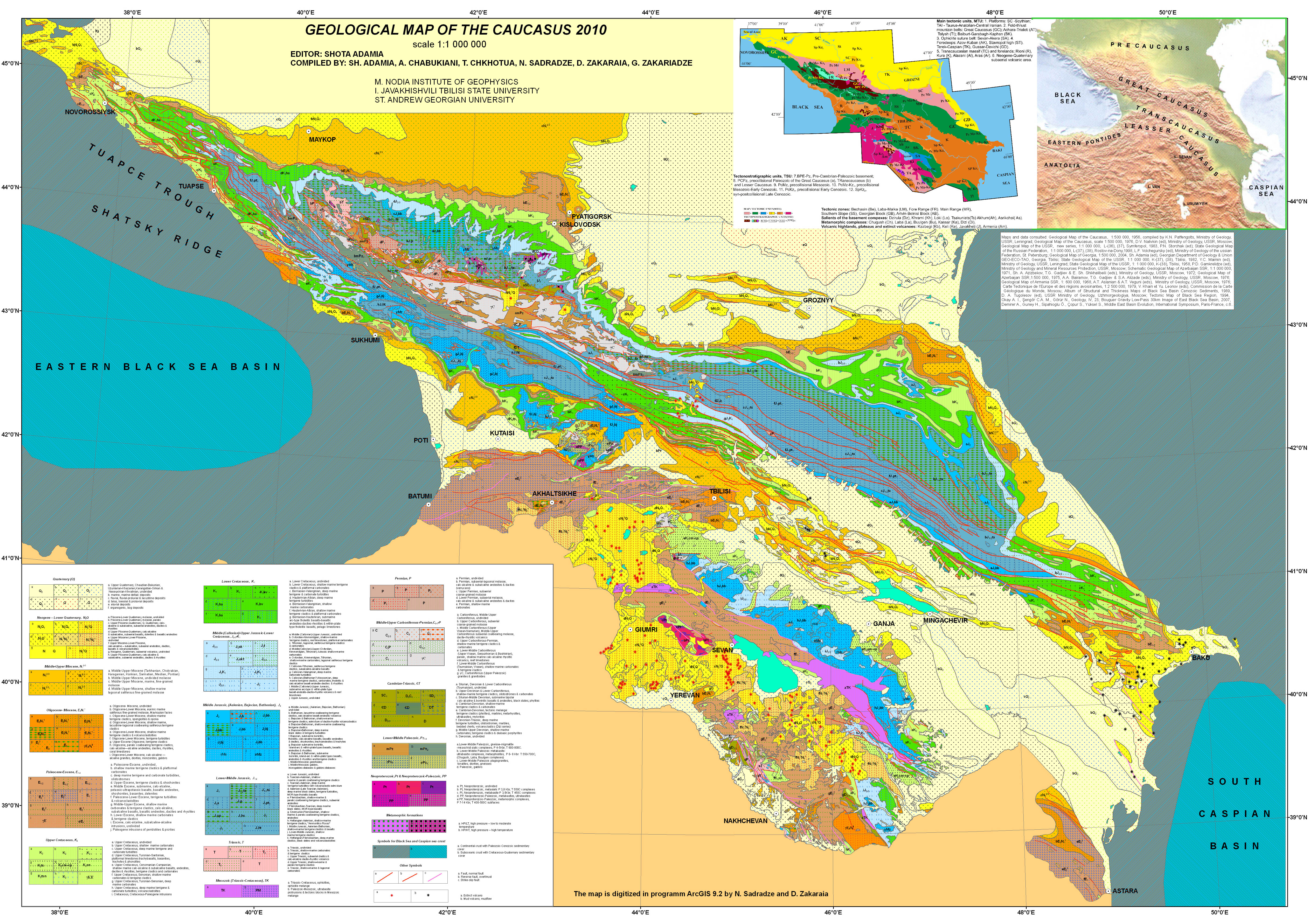 Геологическая карта Кавказа