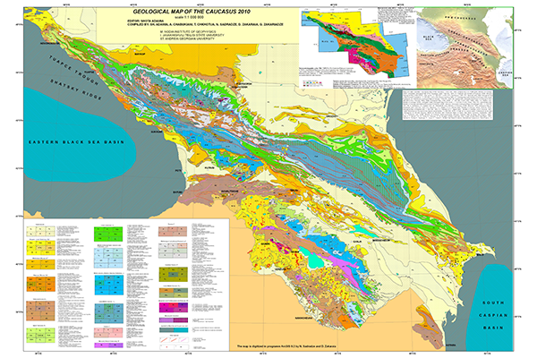 Геологическая карта Кавказа (фрагмент)