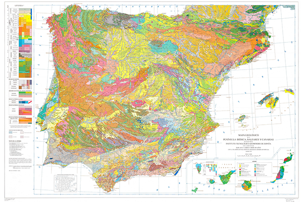 Геологическая карта Иберийского полуострова (фрагмент)