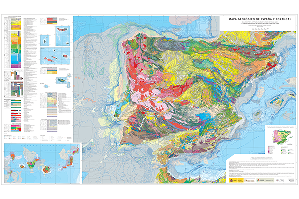 Геологическая карта Испании и Португалии (фрагмент)