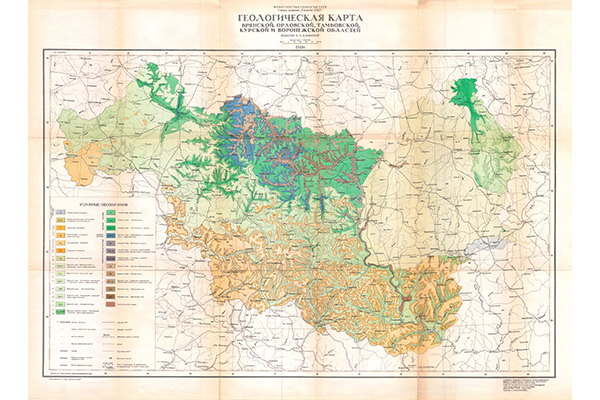 Геологическая карта юго-западных областей России (фрагмент)