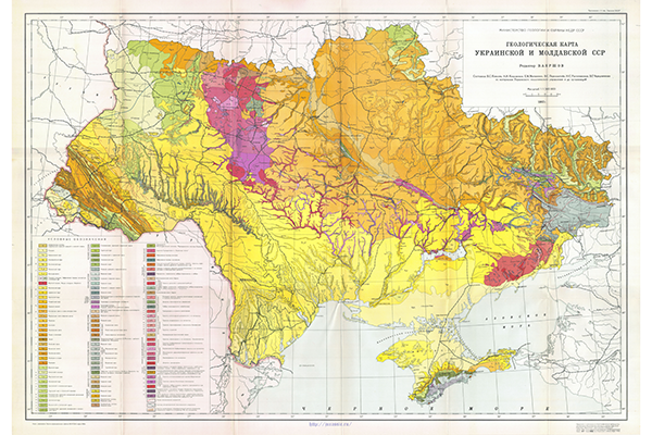 Геологическая карта Украинской и Молдавской ССР (фрагмент)