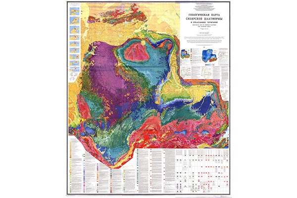 Геологическая карта Сибирской платформы и прилегающих территорий (фрагмент)