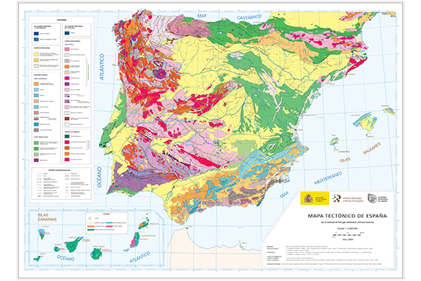 Тектоническая карта Испании (фрагмент)