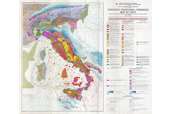 Синтетическая структурно-кинематическая карта Италии (фрагмент)