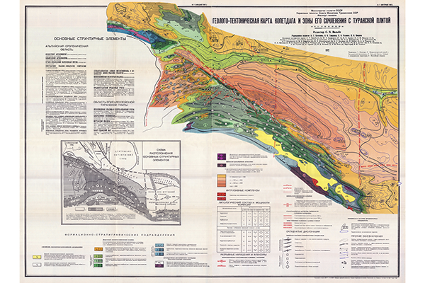 Геолого-тектоническая карта Копетдага и зоны его сочленения с Туранской плитой (фрагмент)