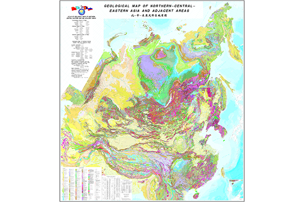 Геологическая карта Северной-Центральной-Восточной Азии и прилегающих территорий (фрагмент)