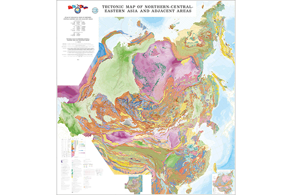 Тектоническая карта Северной-Центральной-Восточной Азии и прилегающих территорий (фрагмент)