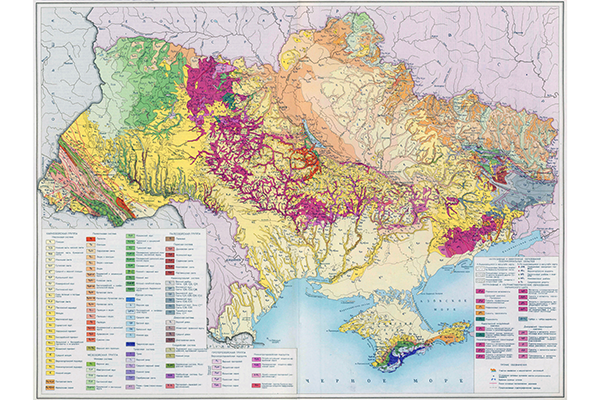 Геологическая карта Украинской ССР (фрагмент)