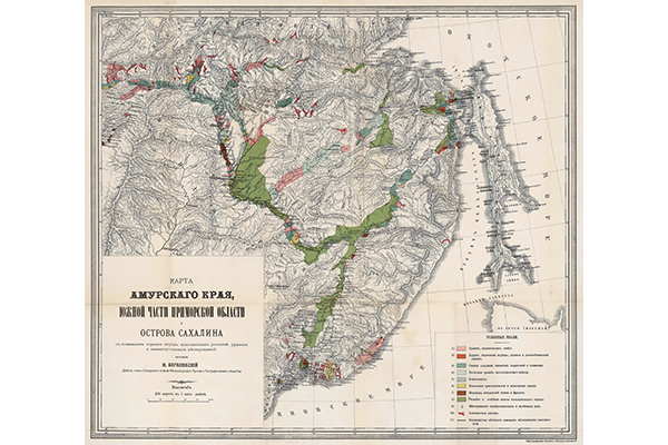 Геологическая карта Амурского края, Приморской области и Сахалина (фрагмент)
