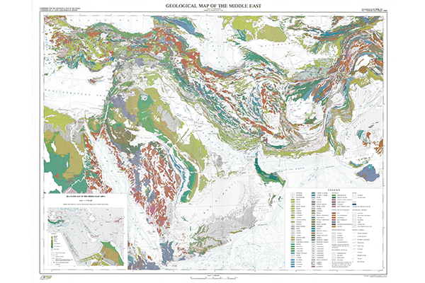 Геологическая карта Ближнего Востока (фрагмент)