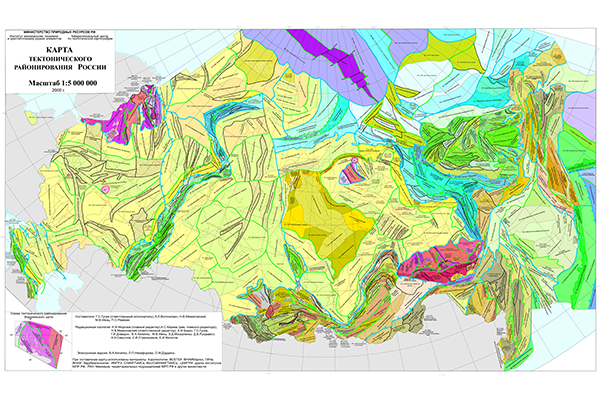 Схема тектонического районирования России (фрагмент)
