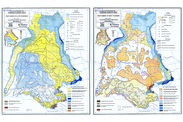 Атлас палеотектонических и палеогеологических карт Западно-Сибирской нефтегазоносной провинции (фрагмент)