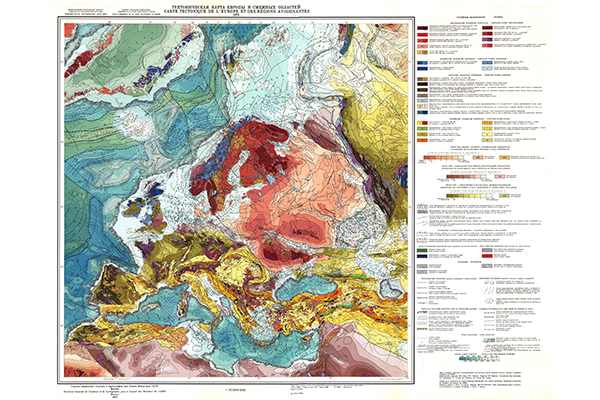 Тектоническая карта Европы и смежных областей (фрагмент)
