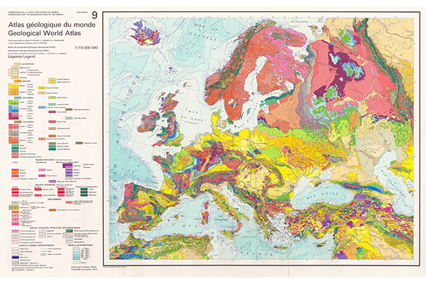 Геологическая карта мира. Европа (фрагмент)