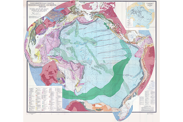 Тектоническая карта Тихоокеанского сегмента Земли (фрагмент)