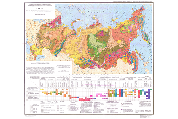 Карта структурно-формационных комплексов России (фрагмент)