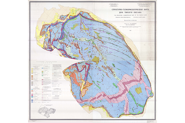 Структурно-геоморфологическая карта дна Тихого океана (фрагмент)