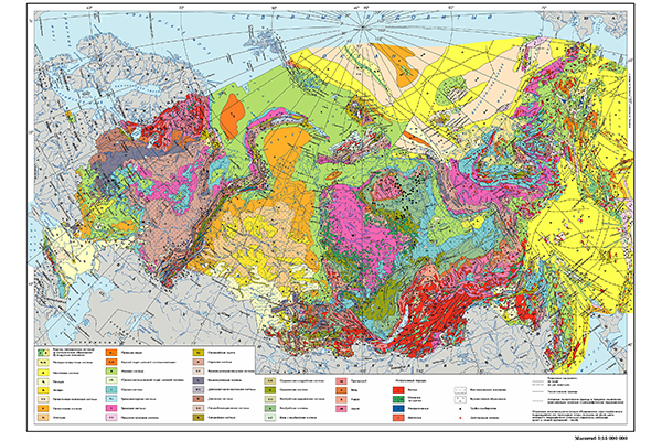 Геологическая карта России (фрагмент)