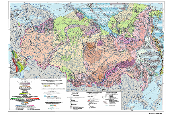 Карта новейшей тектоники России (фрагмент)