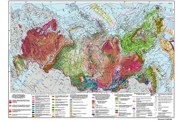 Тектоническая карта России (фрагмент)
