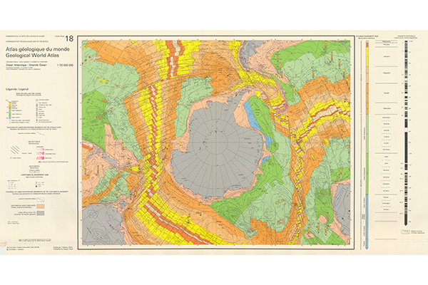 Геологическая карта мира. Антарктический океан (фрагмент)