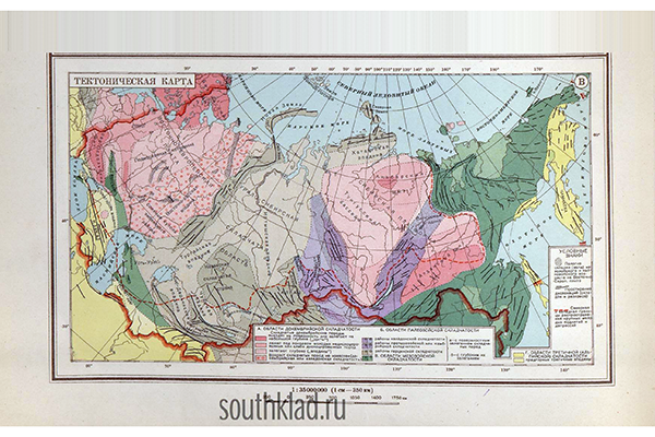 Тектоническая карта СССР (фрагмент)
