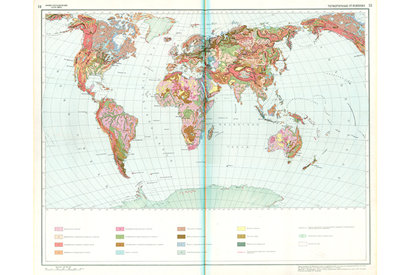 Карта четвертичных отложений мира (фрагмент)
