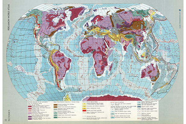 Тектоническая карта мира (фрагмент)